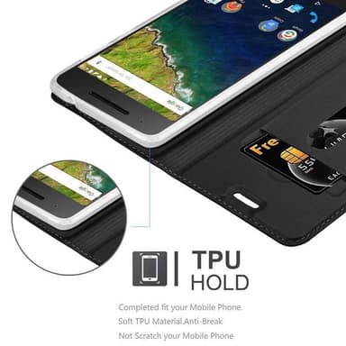 Huawei Google NEXUS 6P lommebokdeksel etui (svart)