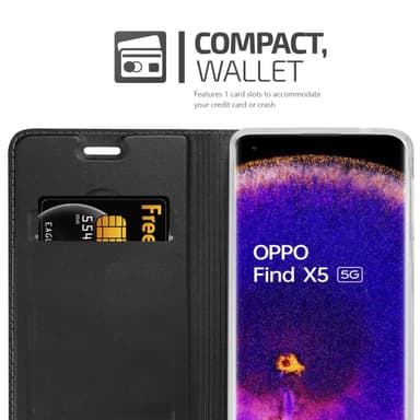 Oppo FIND X5 lommebokdeksel etui (svart)