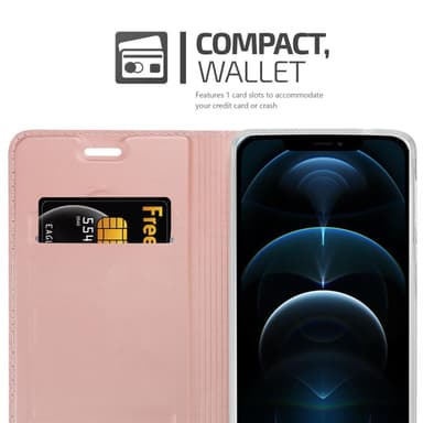 iPhone 12 / 12 PRO lommebokdeksel etui (rosa)