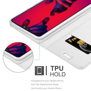 Huawei P20 PRO / P20 PLUS lommebokdeksel etui (sølv)