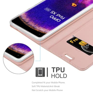 Oppo FIND X5 lommebokdeksel etui (rosa)