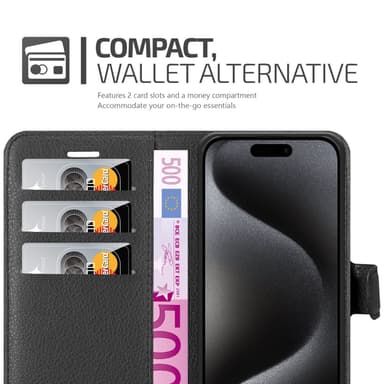 iPhone 15 Deksel Etui Case (Svart)