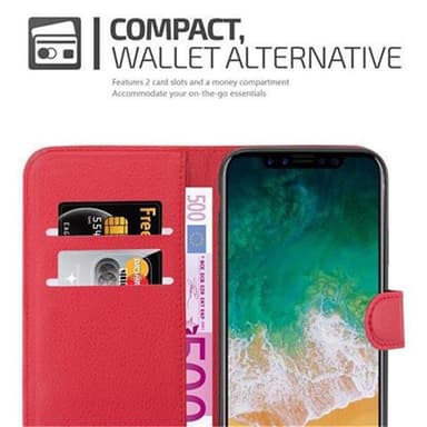 iPhone X / XS Deksel Etui Case (rød)
