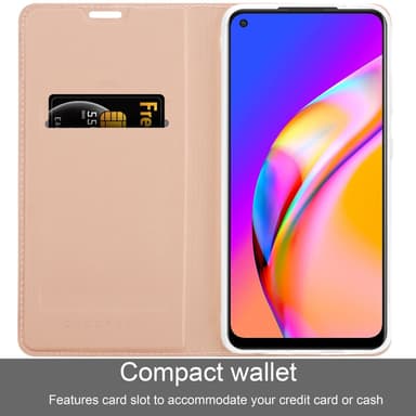 Oppo A94 5G lommebokdeksel etui (rosa)