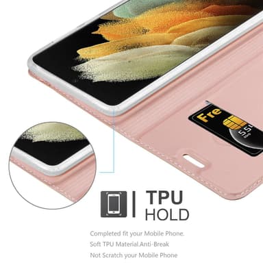 Samsung Galaxy S21 ULTRA lommebokdeksel etui (rosa)