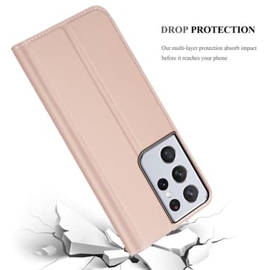 Samsung Galaxy S21 ULTRA lommebokdeksel etui (rosa)