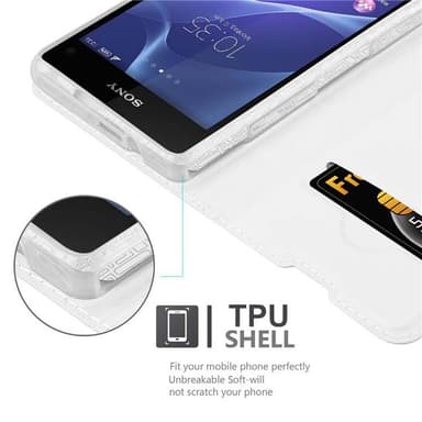 Sony Xperia Z1 COMPACT lommebokdeksel etui (sølv)
