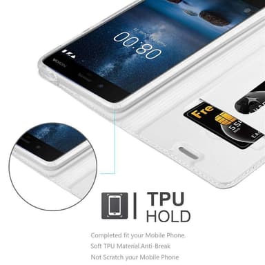 Nokia 8 2017 lommebokdeksel etui (sølv)