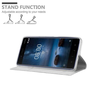 Nokia 8 2017 lommebokdeksel etui (sølv)