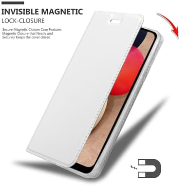 Samsung Galaxy A02s lommebokdeksel etui (sølv)