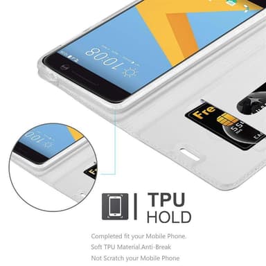HTC ONE M10 lommebokdeksel etui (sølv)