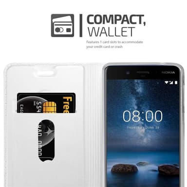 Nokia 8 2017 lommebokdeksel etui (sølv)