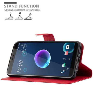 HTC Desire 12 Deksel Etui Case (rød)
