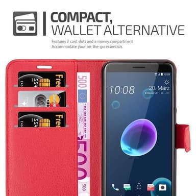HTC Desire 12 Deksel Etui Case (rød)