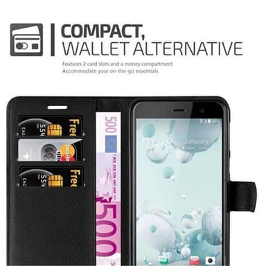 HTC U PLAY Deksel Etui Case (svart)