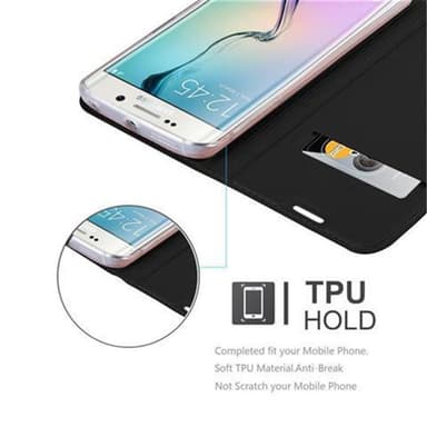 Samsung Galaxy S6 EDGE lommebokdeksel etui (svart)
