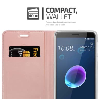 HTC Desire 12 lommebokdeksel etui (rosa)