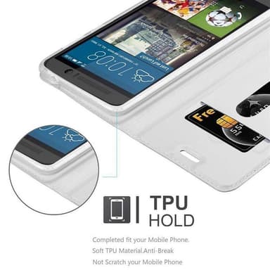 HTC ONE M9 lommebokdeksel etui (sølv)