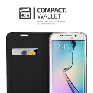 Samsung Galaxy S6 EDGE lommebokdeksel etui (svart)