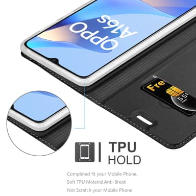 Oppo A16s / A54s lommebokdeksel etui (svart)