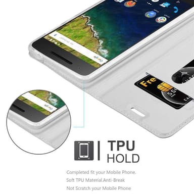 Huawei Google NEXUS 6P lommebokdeksel etui (sølv)