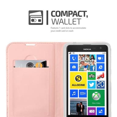 Nokia Lumia 625 lommebokdeksel etui (rosa)