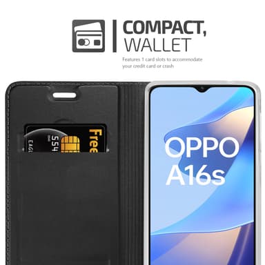 Oppo A16s / A54s lommebokdeksel etui (svart)
