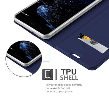 Huawei P10 lommebokdeksel etui (blå)