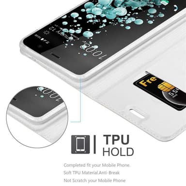 HTC U PLAY lommebokdeksel etui (sølv)