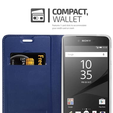 Sony Xperia Z5 PREMIUM lommebokdeksel etui (blå)