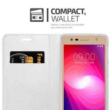 LG X POWER 2 lommebokdeksel etui (sølv)