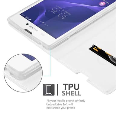Sony Xperia T3 lommebokdeksel etui (sølv)
