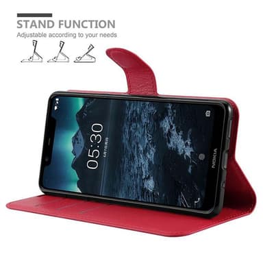 Nokia 5.1 Deksel Etui Case (rød)