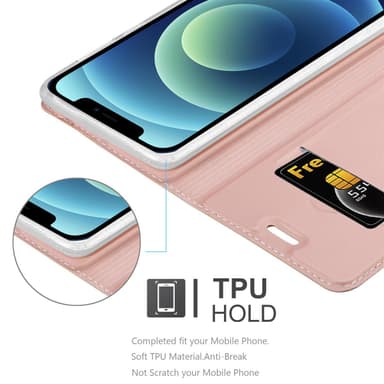 iPhone 12 MINI lommebokdeksel etui (rosa)