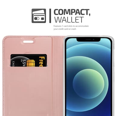 iPhone 12 MINI lommebokdeksel etui (rosa)