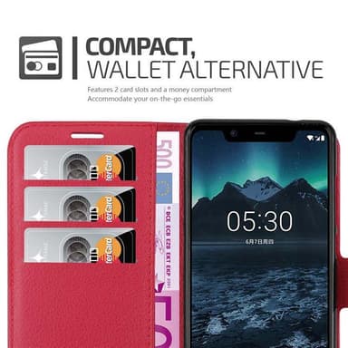 Nokia 5.1 Deksel Etui Case (rød)