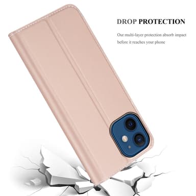 iPhone 12 MINI lommebokdeksel etui (rosa)