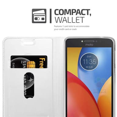 Motorola MOTO E4 lommebokdeksel etui (sølv)