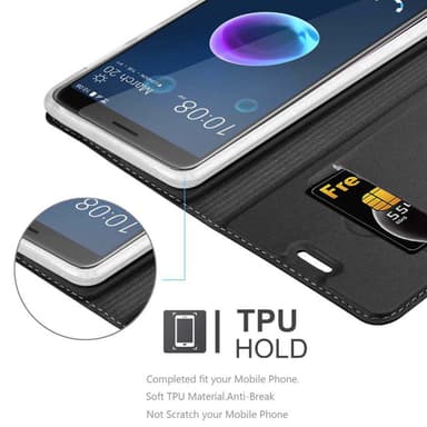 HTC Desire 12 lommebokdeksel etui (svart)
