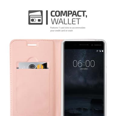 Nokia 6 2017 lommebokdeksel etui (rosa)
