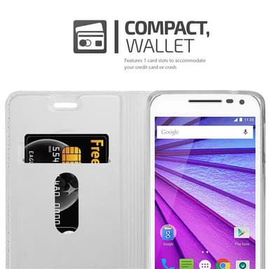Motorola MOTO G3 lommebokdeksel etui (sølv)
