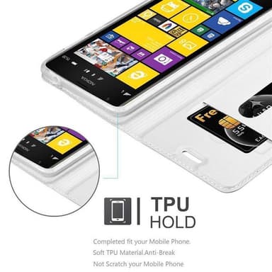 Nokia Lumia 1520 lommebokdeksel etui (sølv)