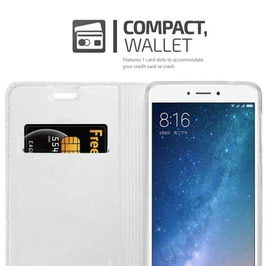 Xiaomi Mi MAX 2 lommebokdeksel etui (sølv)