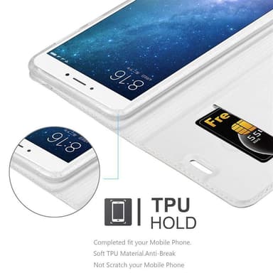 Xiaomi Mi MAX 2 lommebokdeksel etui (sølv)