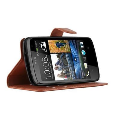 HTC Desire 500 Deksel Etui Case (brun)