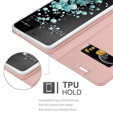 HTC U PLAY lommebokdeksel etui (rosa)