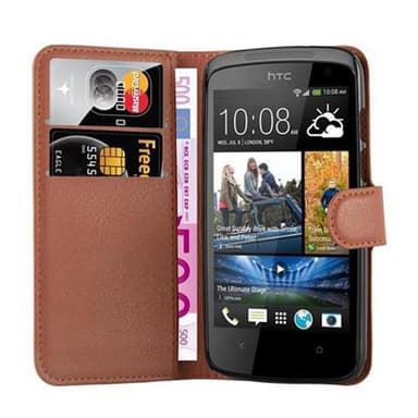 HTC Desire 500 Deksel Etui Case (brun)