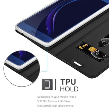 Honor 8 / 8 PREMIUM lommebokdeksel etui (svart)