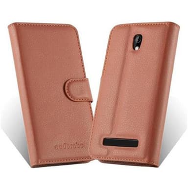 HTC Desire 500 Deksel Etui Case (brun)