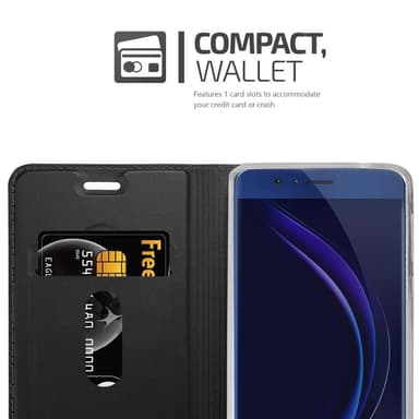 Honor 8 / 8 PREMIUM lommebokdeksel etui (svart)